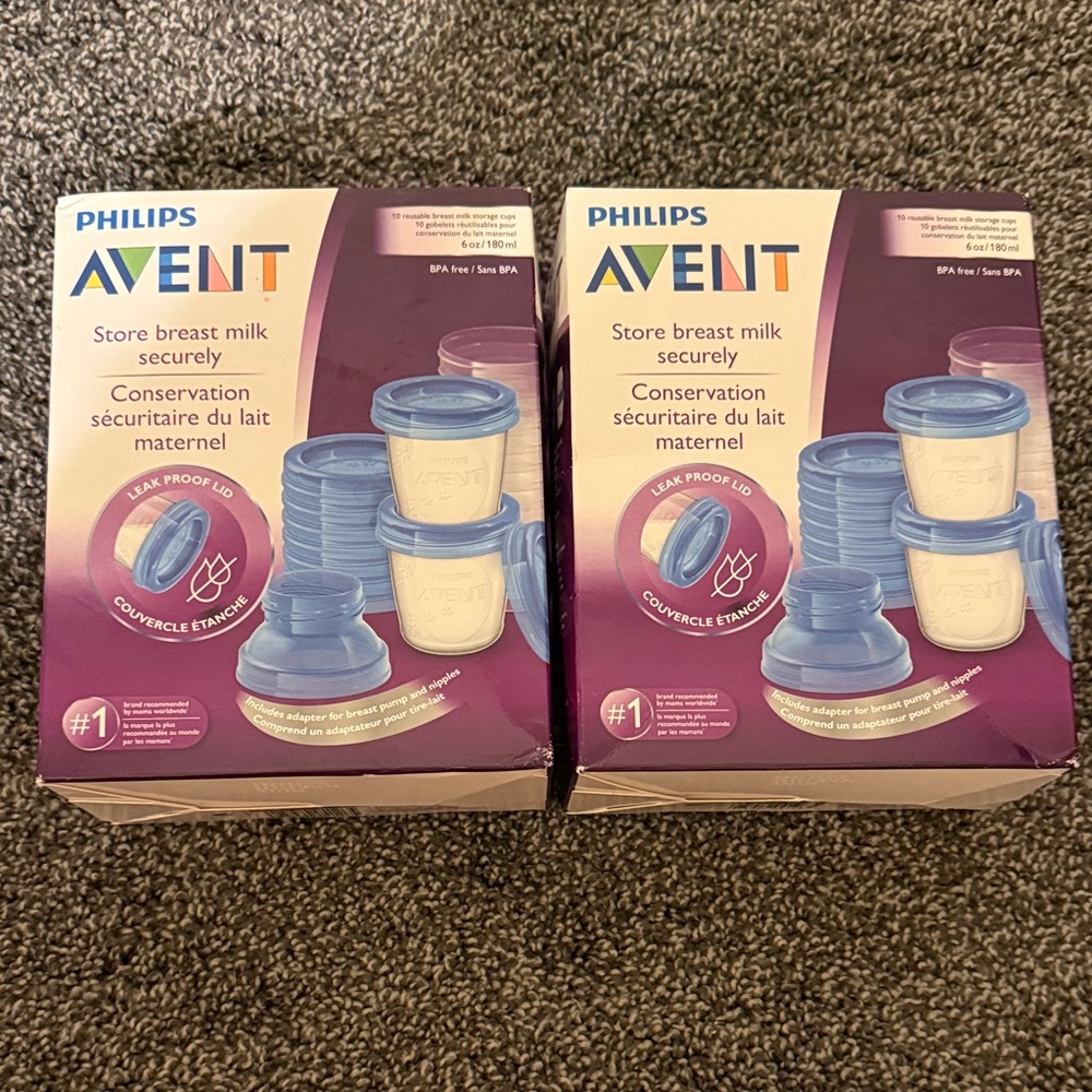 Philips Avent Breast Milk Storage Cups - Blue and White